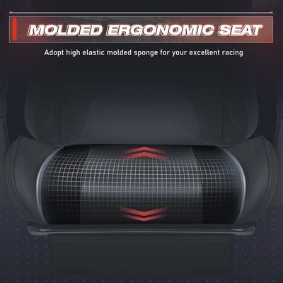 Cadeira de jogo de computador de corrida ajustável com apoio de pé e massagem lombar