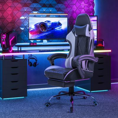 Cadeira de computador ergonômica com apoio de pé e apoio lombar de massagem Tipo de metal Alumínio