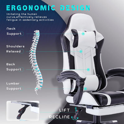 Cadeira de jogos de computador de corrida ergonômica para adultos Altura ajustável e design giratório