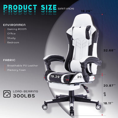 Cadeira de jogos de computador de corrida ergonômica para adultos Altura ajustável e design giratório