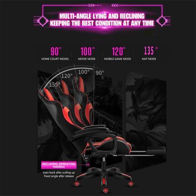 Cadeira de jogos ALINUNU RGB de estilo moderno com função giratória 360 e recurso de massagem