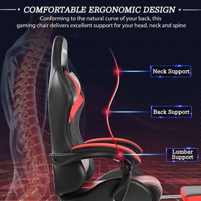 Personalize a cadeira de massagem com computador ergonômico ALINUNU com luzes LED e apoio de pés
