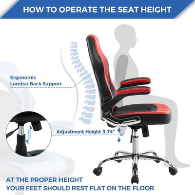 Silla de jogos ergonômica de cor personalizada com suporte lombar da ALINUNU
