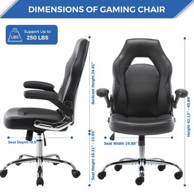 A cadeira ergonômica de jogos da ALINUNU com suporte lombar 360 giratório e ajuste de altura