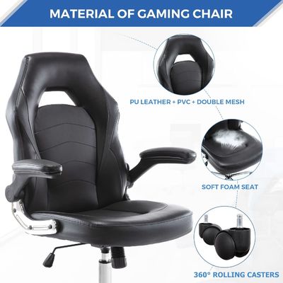 A cadeira ergonômica de jogos da ALINUNU com suporte lombar 360 giratório e ajuste de altura