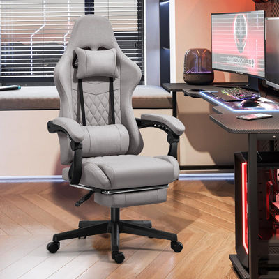 Cadeira de jogo de computador com apoio de pé e massagem