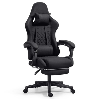 Cadeira de jogos de computador de escritório ajustável com apoio de pés e massagem