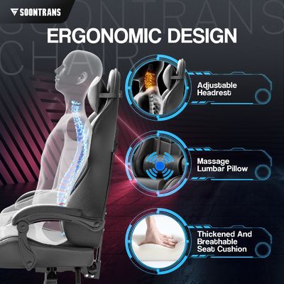 Fornecer diretamente cadeira ergonômica de estilo moderno com massagem e couro sintético