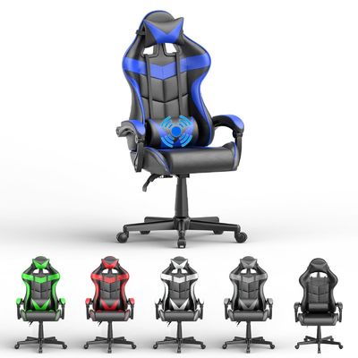 ALINUNU Cadeira Ergonômica para Jogadores com Massagem e Couro Sintético