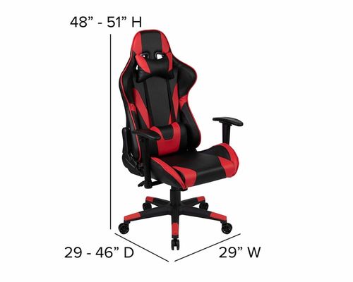 Cadeira de jogo de corrida com design ergonômico e dimensões do produto de 29&quot;D x 29&quot;W x 48&quot;H