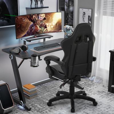 ALINUNU Moderno Tecido Suporte Lúbrico Ergonomic Computador Cadeira de Corrida com apoio de pé