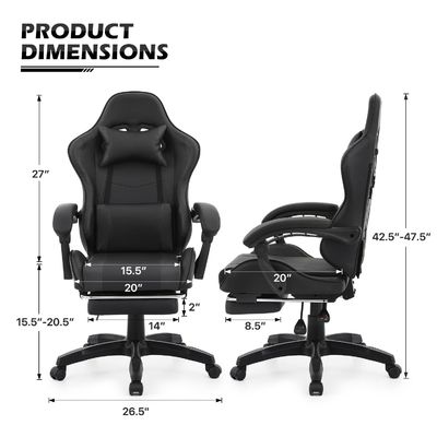 ALINUNU Moderno Tecido Suporte Lúbrico Ergonomic Computador Cadeira de Corrida com apoio de pé