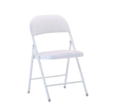Cadeira dobrável de design moderno com estrutura de metal branco