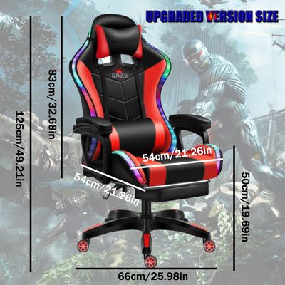 Atualize sua configuração de jogos com a cadeira de massagem de jogos com LED e alto-falantes