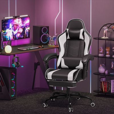 Cadeira de videogame de corrida com assento giratório e item de design ergonômico