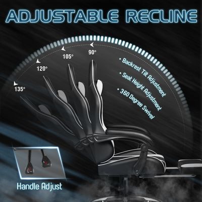 Cadeira de videogame de corrida com assento giratório e item de design ergonômico