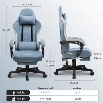 ALINUNU High Back Racing Gaming Chair com altura ajustável e função giratória 360