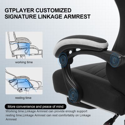 360 giratório/ Ajuste de altura/ Reclinador de costas altas Cadeira ergonômica para jogos de computador