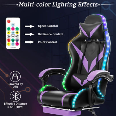 Embalagem de correio Cadeira ergonômica de jogos RGB com massagem e luzes led