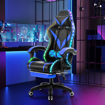 Material de estrutura de cloreto de polivinil Cadeira de jogos RGB com massagem e luzes LED Perfeito
