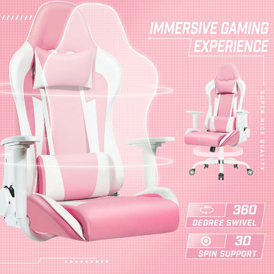 Cadeira de jogo de corrida de costas altas com design ergonômico e ajustável em altura da ALINUNU