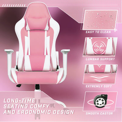Cadeira de jogo de corrida de costas altas com design ergonômico e ajustável em altura da ALINUNU