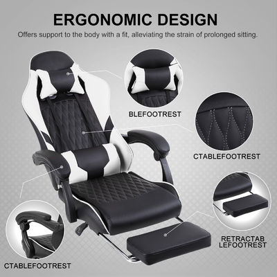 Cadeira de jogo de corrida de computador competitiva de ferro com apoio para os pés e suporte lumbar