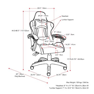 Cadeira de jogo de computador de ferro com apoio de pé para máximo conforto e suporte