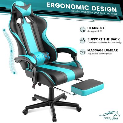 Cadeiras de jogos de corrida para adultos e adolescentes Cadeira giratória Dimensões do produto 24&quot;D x 21&quot;W x 52&quot;H