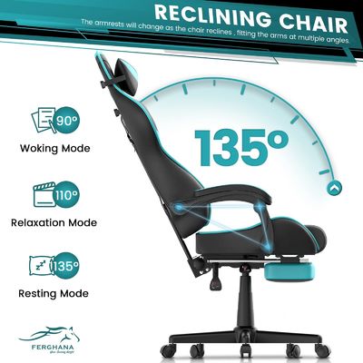 Cadeiras de jogos de corrida para adultos e adolescentes Cadeira giratória Dimensões do produto 24&quot;D x 21&quot;W x 52&quot;H