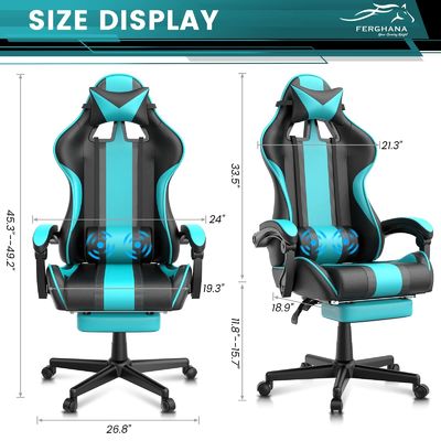 Cadeiras de jogos de corrida para adultos e adolescentes Cadeira giratória Dimensões do produto 24&quot;D x 21&quot;W x 52&quot;H