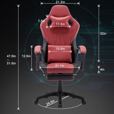 Cadeira de jogos de couro Cadeira de computador executiva de corrida Cadeira de escritório ergonômica Recliner