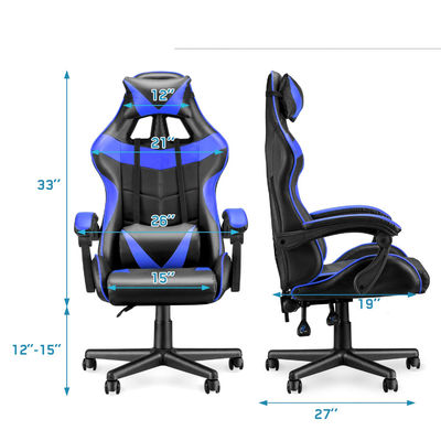 3 Gas Lift High Back Racing Gaming Chair com estilo de design moderno e suporte lombar