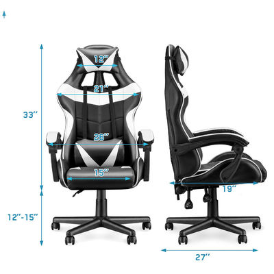 Cadeira de jogo de corrida personalizada de cor com suporte lombar e 3 elevadores de gás