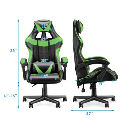 Cadeira de jogo de corrida com suporte lombar e design de costas altas da ALINUNU