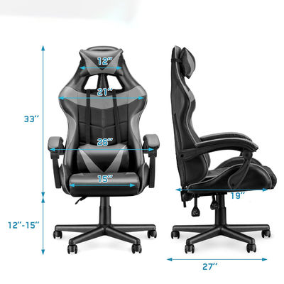 Cadeira de jogos ALINUNU Cadeira ergonômica de costas altas com 3 elevadores de gás e suporte lombar