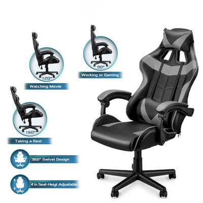 Cadeira de jogos ALINUNU Cadeira ergonômica de costas altas com 3 elevadores de gás e suporte lombar