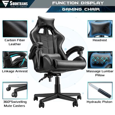 35.2 lbs item peso corrida cadeira de jogos com suporte lombar traseiro alto design ergonômico