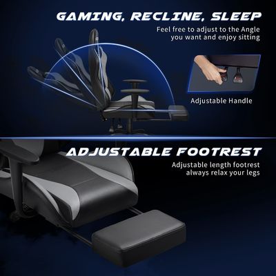 Serviços personalizados Cadeira de jogos para escritório em casa com apoio de pés e conforto