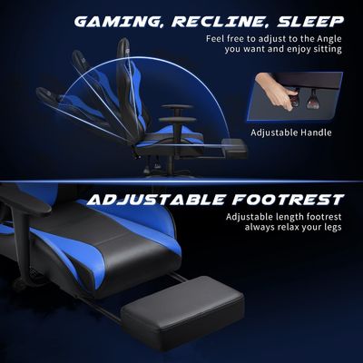 Cadeira de jogos ALINUNU com apoio de pés e serviços personalizados