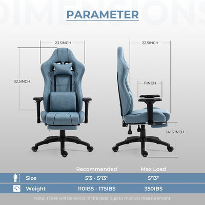 Cadeira de computador ergonômica de cor personalizada ALINUNU com apoio lombar de massagem e apoio de pé