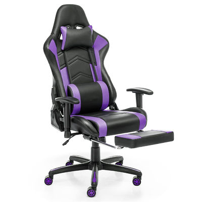 Cadeira de jogo ergonômica direta de costas altas com apoio de pé Cadeira de corrida com computador ajustável