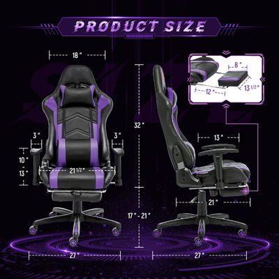 Cadeira de jogo ergonômica direta de costas altas com apoio de pé Cadeira de corrida com computador ajustável