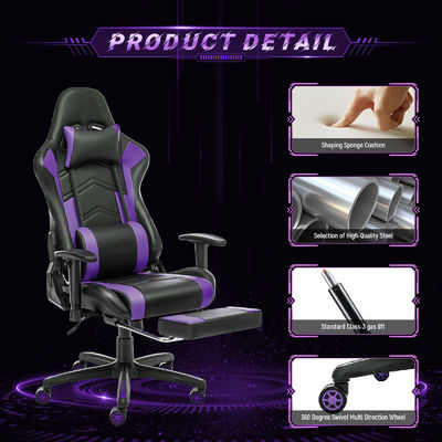 Cadeira de jogo ergonômica direta de costas altas com apoio de pé Cadeira de corrida com computador ajustável