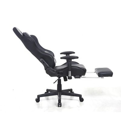 Cadeira de jogo de computador de corrida de couro de espinha alta de design contemporâneo para jogadores sérios