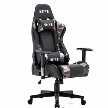 Cadeira de escritório de jogos de couro sintético de design moderno com ergonomia ajustável