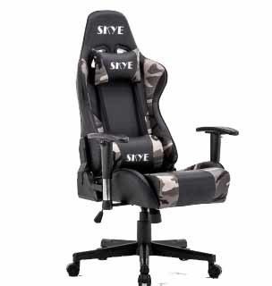 Cadeira de escritório de jogos de couro sintético de design moderno com ergonomia ajustável