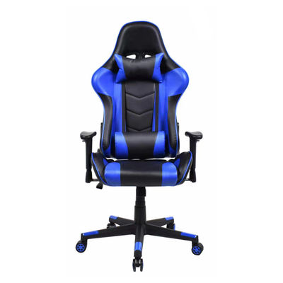 Cadeira de jogo de corrida de braços ajustável 2d com couro sintético e design de corrida