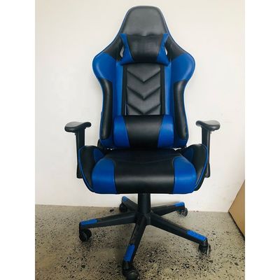 Cadeira de jogo de corrida de braços ajustável 2d com couro sintético e design de corrida