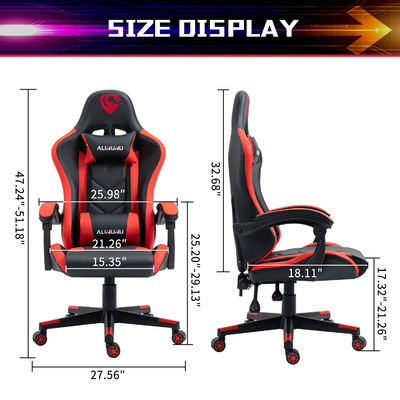 ALINUNU PC Gamer Chair Ergonômica PU Leather Swing Gaming Chair com 3 100mm de elevador de gás